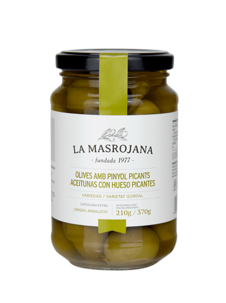 Aceitunas con hueso picantes La Masrojana 210g