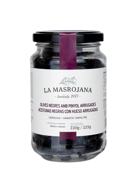 Aceitunas negras arrugadas La Masrojana 220g