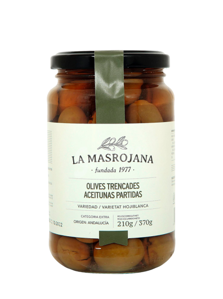 Aceitunas partidas Hojiblanca La Masrojana 220g