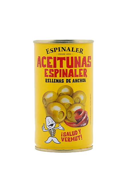 Aceitunas rellenas de anchoa Espinaler lata 350g