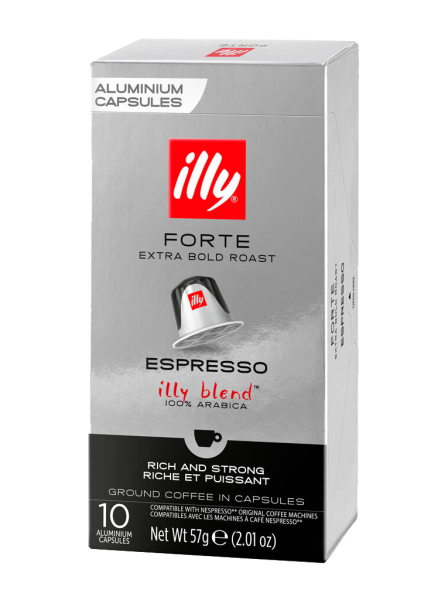 Forte Espresso Illy 10 cápsulas ILLY Forte café espresso 100% arábica estuche 10 cápsulas compatibles con máquinas Nespresso